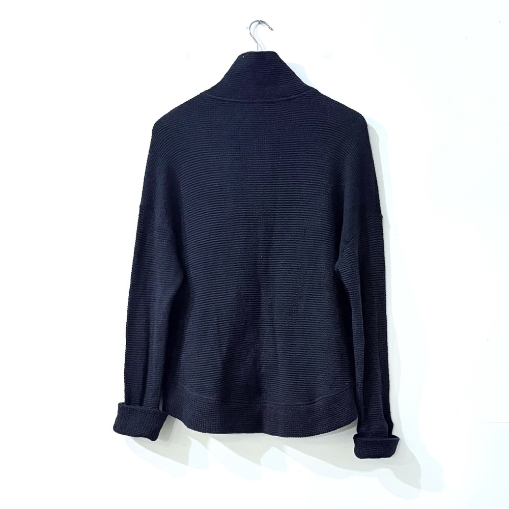 Sweaty Betty Navy Boucle Full Zip High Neck Restful Jacket Size 12 Pocket - Picture 3 of 5
